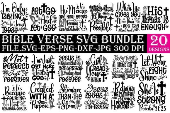 Bible Verse SVG Bundle for Christian Crafts & Graphics