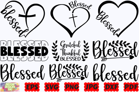 Blessed SVG Religious SVG Christian Graphics for Crafts & Content Publishing