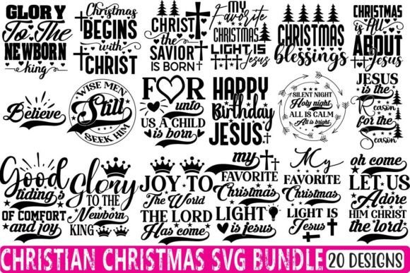 Christian Christmas SVG Bundle Vol.2 for Festive Small Business Branding