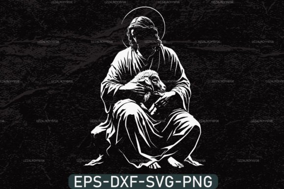 Jesus Lamb God Savior Christ SVG: A Graceful Graphic for Faith-Based Crafts & Design Projects