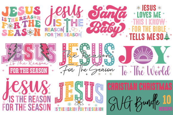 Retro Christian Christmas SVG Bundle: Graphics for Crafts & Digital Sellers